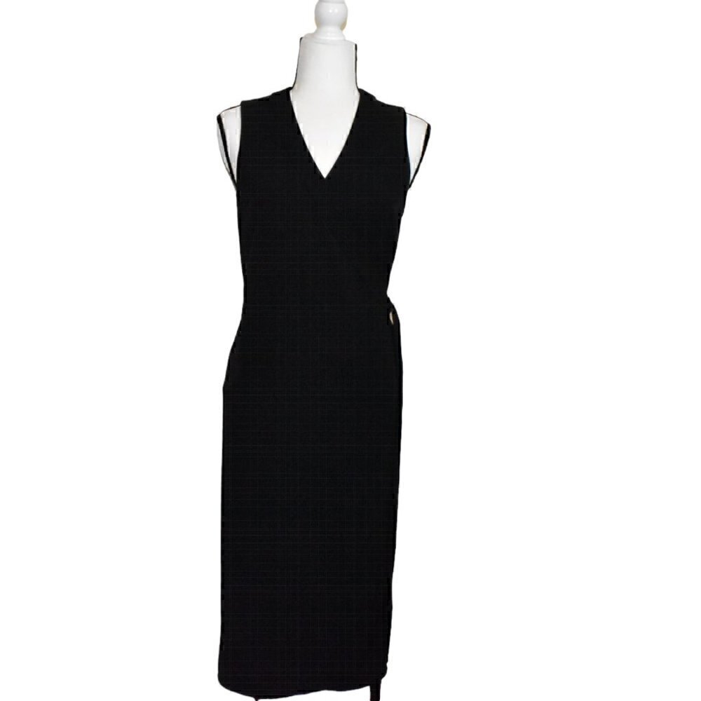 Everlane The Japanese GoWeave Sleeveless Wrap Dress Black XS OO